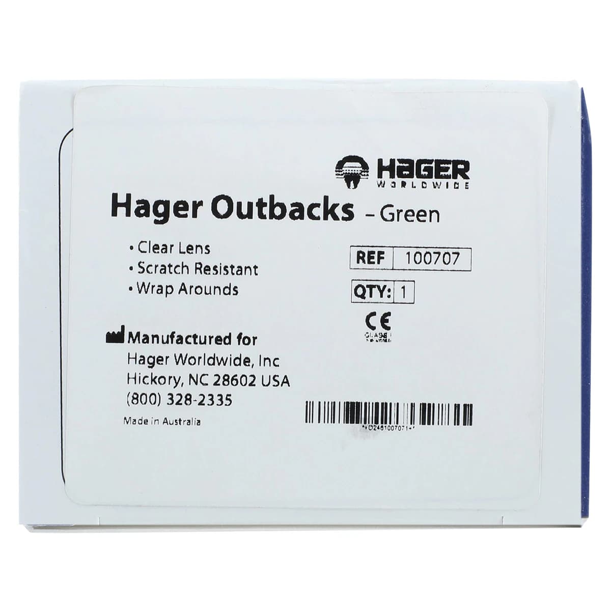 Hager Outback Protective Eyewear, Clear Lens, Green Frame, 1/Pair thumbnail 9