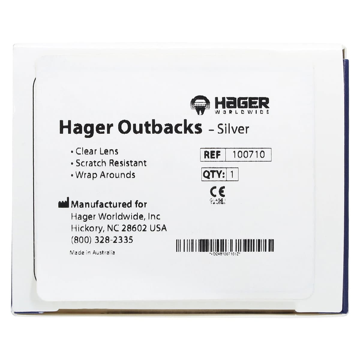 Hager Outback Protective Eyewear, Clear Lens, Silver Frame, One Size Fits All, 100710 thumbnail 9