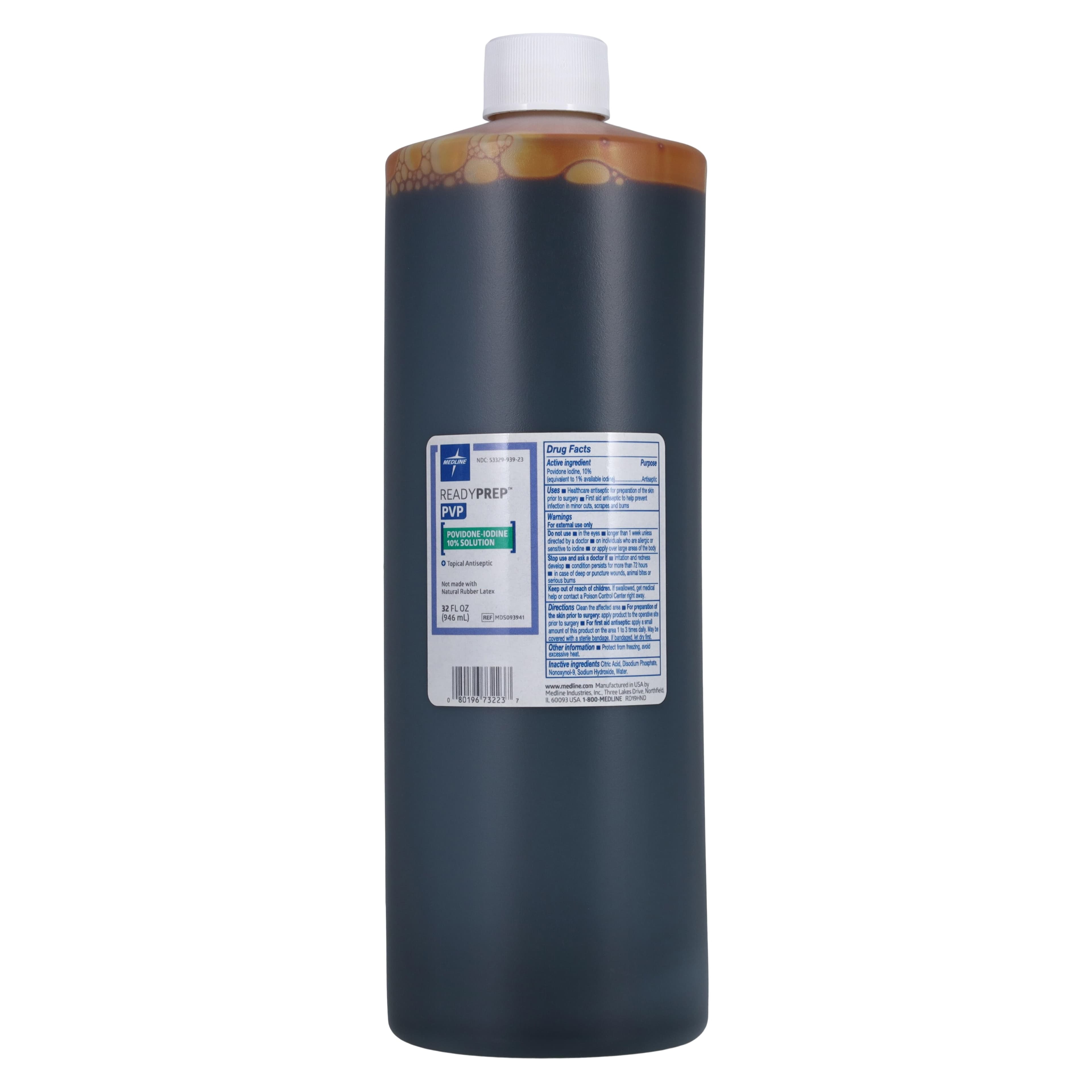 Medline Povidone Iodine Prep Solution 10%, 1 Quart Bottle - POVIDONE IODINE PREP SOL - Image 1