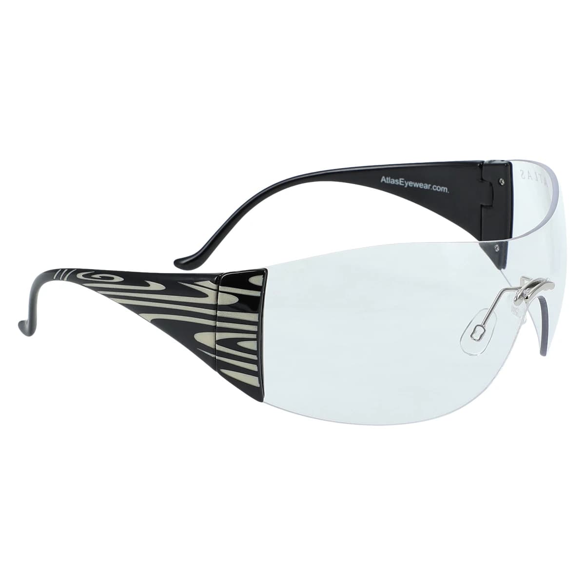 Roma Eyewear Clear Lens, Black & White Swirl Frame, Each thumbnail 2