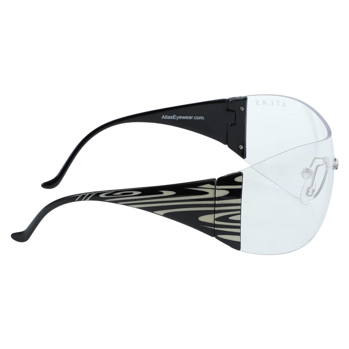 Roma Eyewear Clear Lens, Black & White Swirl Frame, Each thumbnail 4