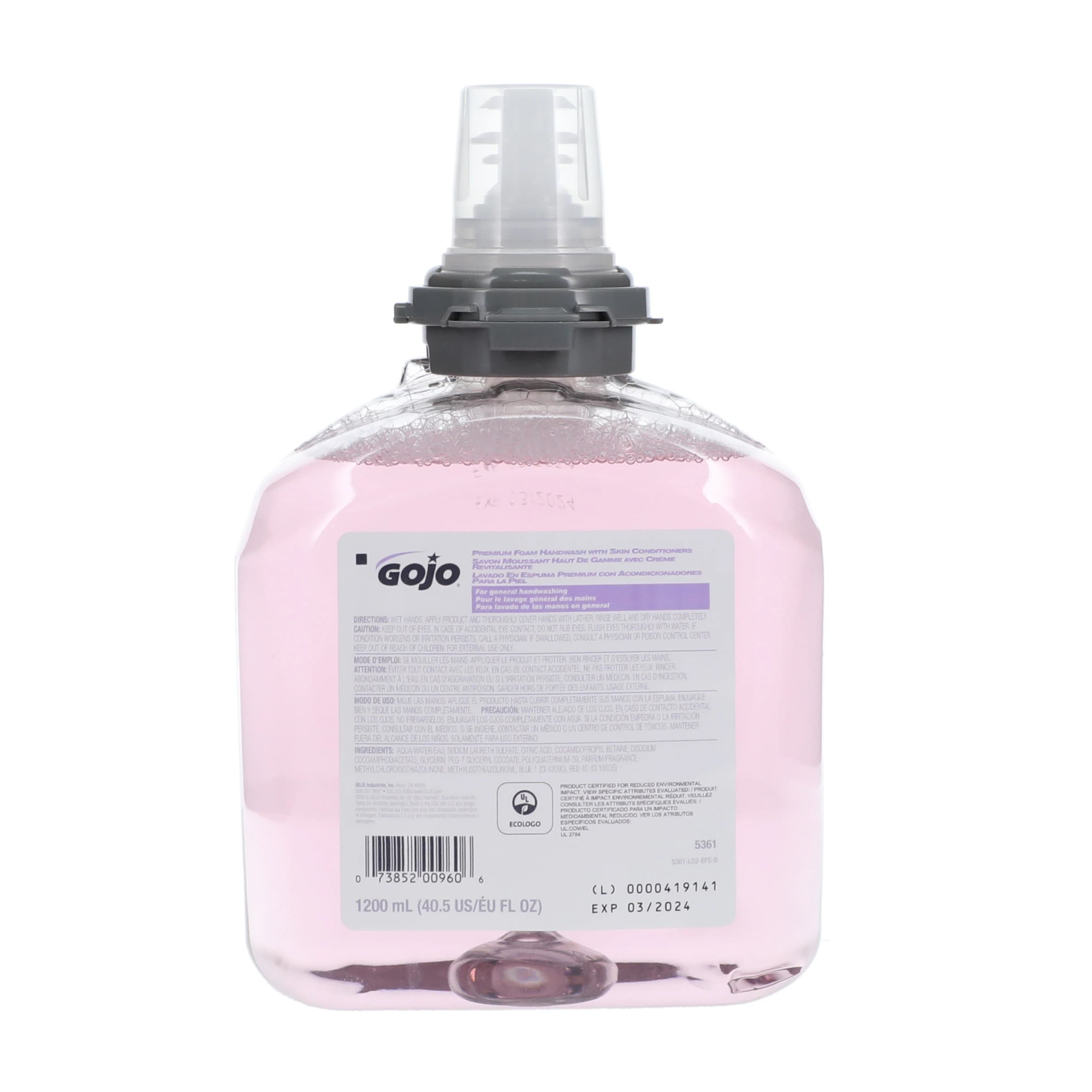 GOJO TFX Premium Foaming Hand Soap Refill, Cranberry Scent, 1200 mL, 2/Case - GOJO TFX Premium Foaming Hand Soap Refill Cranberry Scent 1200 mL - Image 1