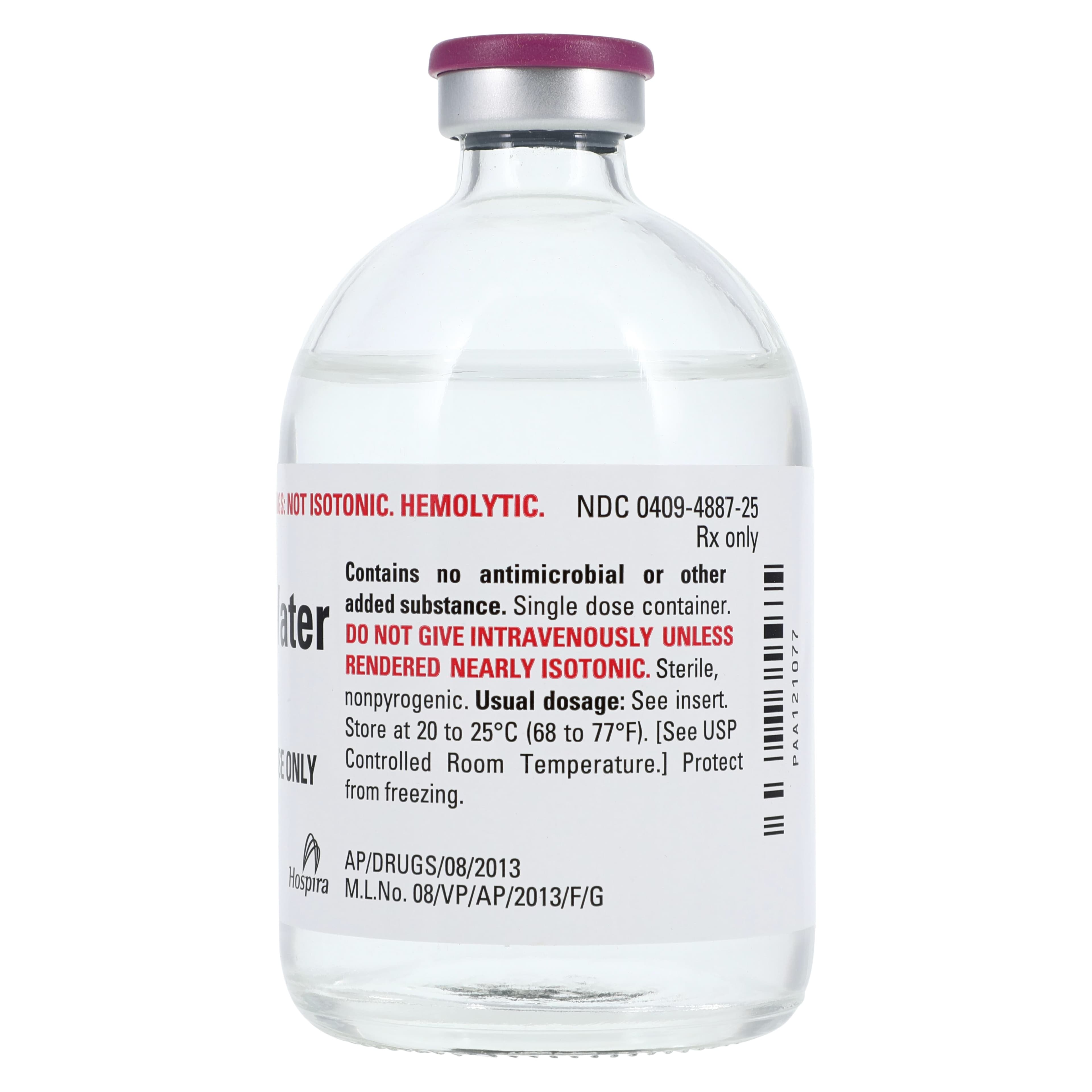 Sterile Water for Injection, Preservative Free, SDV, 100 mL, 25/Package, Pfizer thumbnail 2