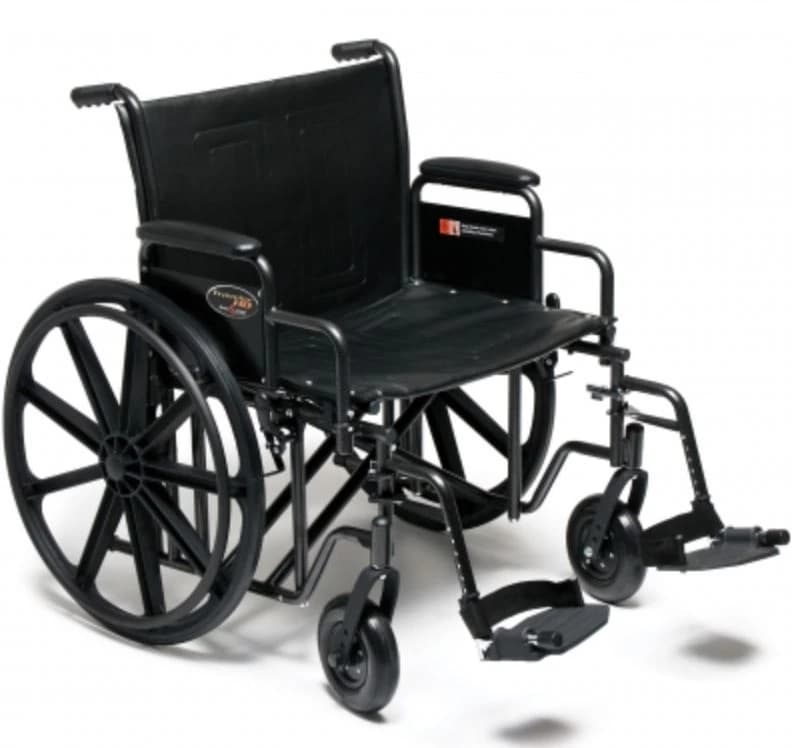 Everest & Jennings Wheelchair Traveler HD, 20" x 18" Seat, Detachable Desk Arm, Swingaway Footrest, 500 lb Capacity - Wheelchair Traveler® HD 20X18 Detachable Desk Arm Swingaway Footrest - Image 1