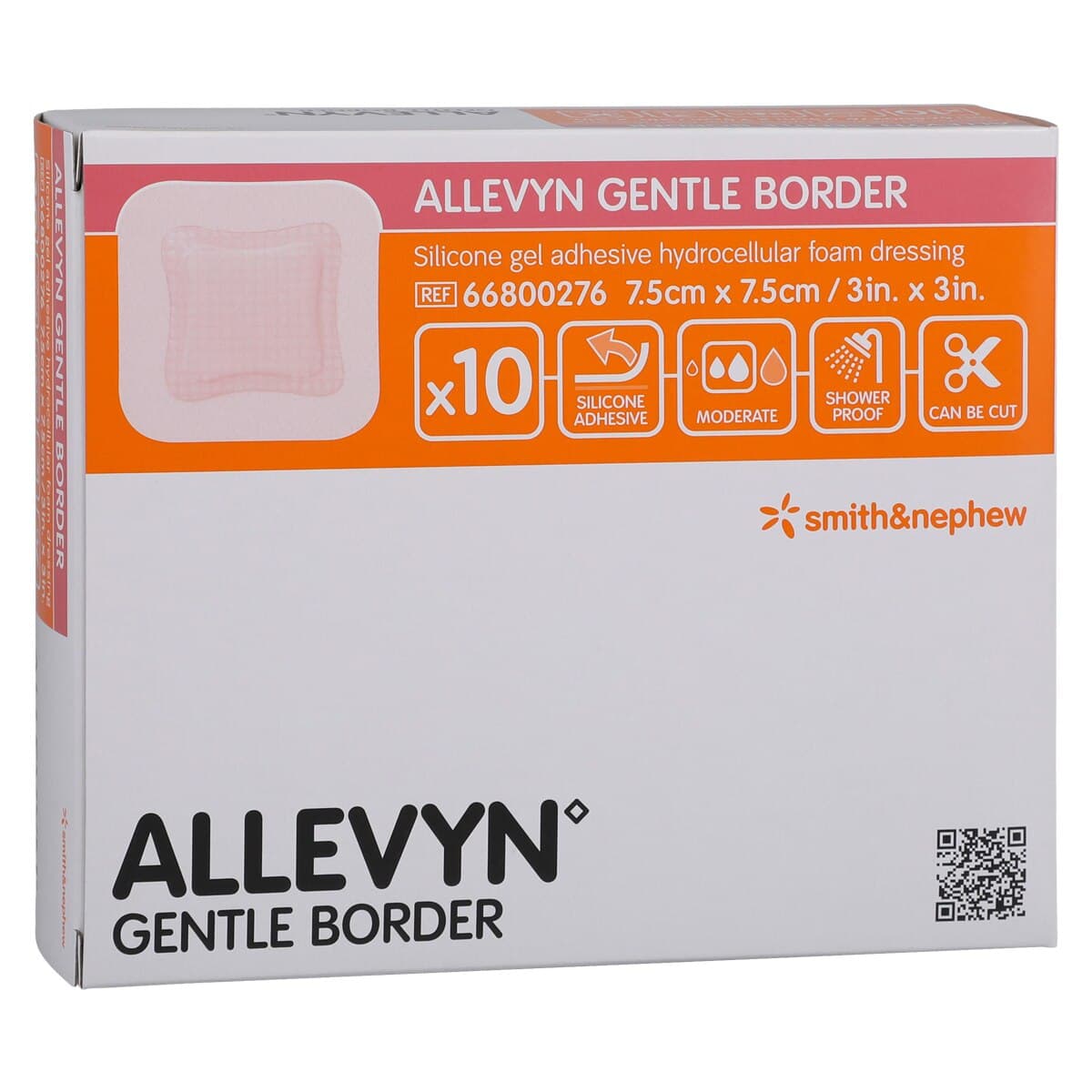 Allevyn Gentle Border Foam Dressing, 3x3" (7.5 x 7.5 cm), Adhesive, Hydrocellular, Box of 10 thumbnail 5
