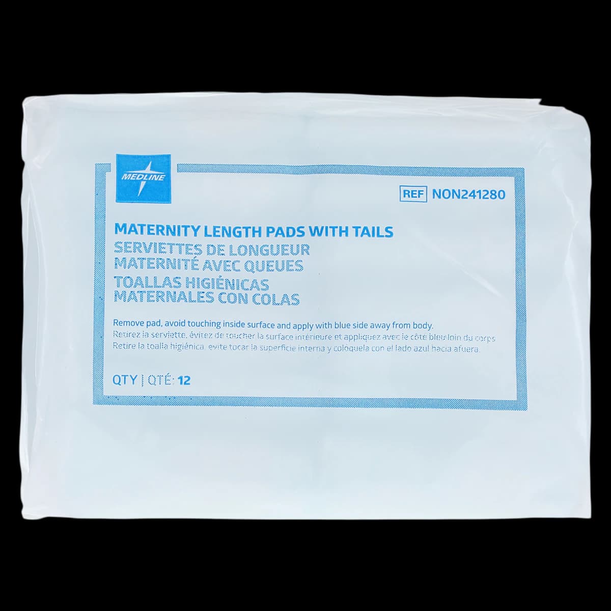 OB Maternity Pad XL with Tails, 11 Inch, White, Disposable, 288/Case - OB Pads w/Tails 11" - Image 1