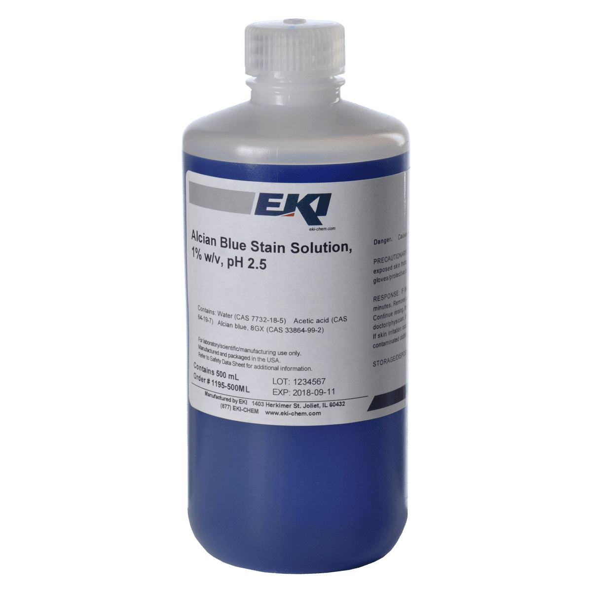 Alcian Blue Stain Solution 1%, pH 2.5, 500mL Bottle - Alcian Blue Stain Sol 1% ph2.5 - Image 1