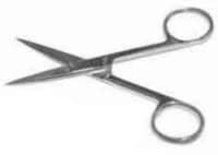 Medline Scissors, Sharp Straight, 4-1/2" Stainless Steel, Sterile, Disposable, 20/Case - Scissors Sharp Straight ST - Image 1