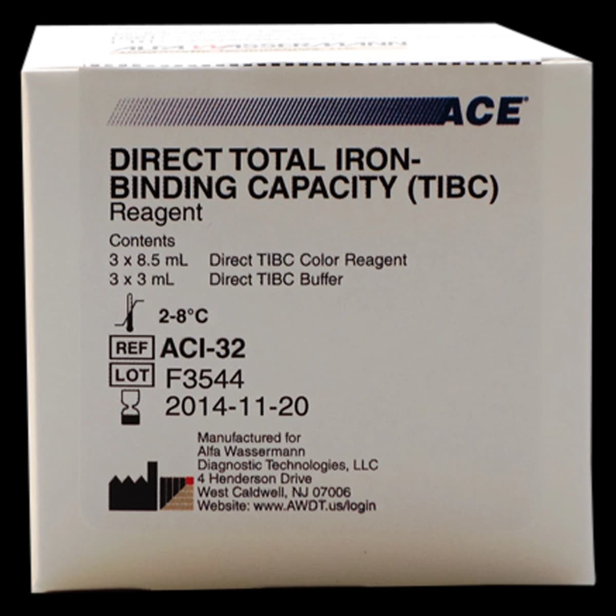 Ace Direct TIBC Reagent, 3x8.5mL/Bottle, 3x3mL, 120 Count, 1/Kit - Ace Direct TIBC Reagent - Image 1