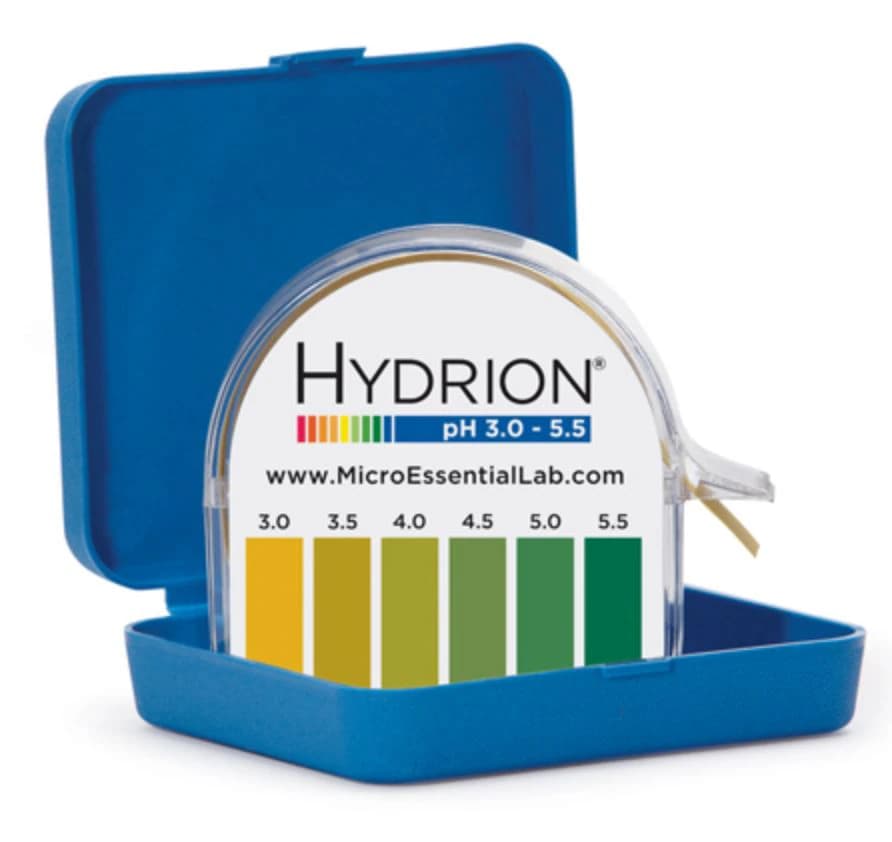 Hydrion pH Test Strips, 3.0-5.5 Range, 10/Case - Hydrion PH Paper Dispenser - Image 1