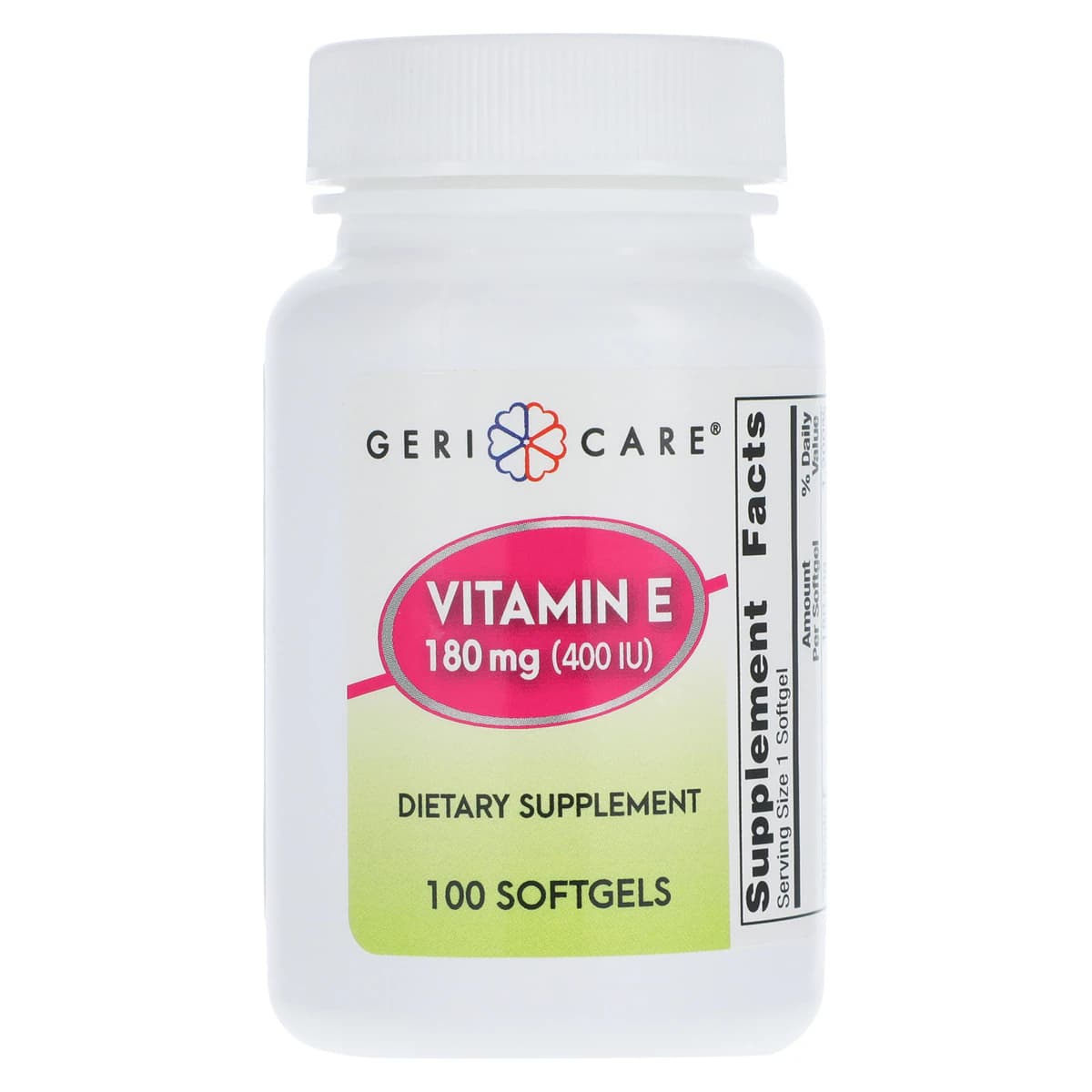 Geri-Care Vitamin E D-Alpha Natural Softgel, 400 IU, 100/Bottle - Vitamin E D-Alpha Nat SoftGel - Image 1