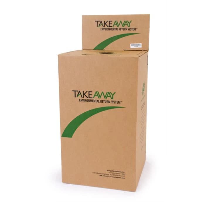Sharps Compliance TakeAway Environmental Return System, 20-Gallon MedSafe Basic, Cardboard Return Box, 14"L x 14"W x 23.75"H - 20-Gallon MedSafe Basic - Image 1