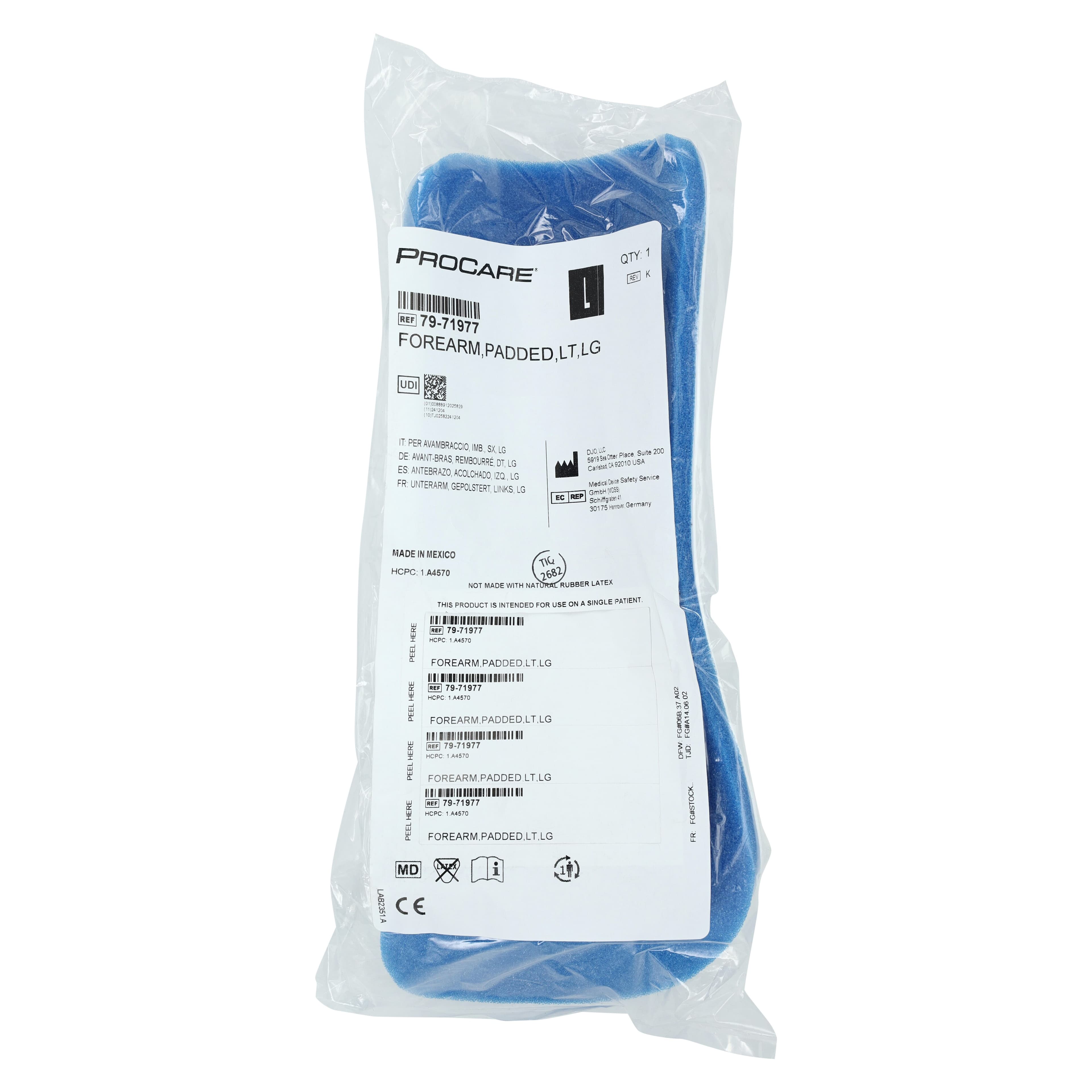Procare Immobilization Splint Wrist/Forearm, Adult, Large, Aluminum, 10.5 x 4.25 in, Left thumbnail 2