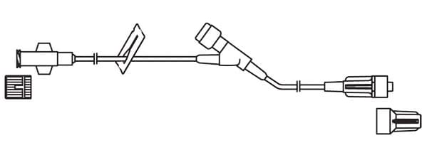 Codan Minibore IV Extension Set with Y-Site, 8" Length, Female Luer Lock Adapter, Microbore, 50/Case - Minibore Ext Set Y-Site - Image 1