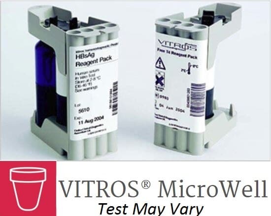 VITROS Microwell Rubella IgG Reagent Test, 100 Wells, 19.4/20.6 mL, Dual-Reagent Prepackaged - ECI Rubella IGG 100 Wells - Image 1