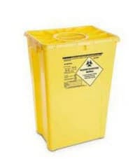 PGII Sharps Waste Container, 12 Gallon, Red, Double Lid, Horizontal Drop, Polyethylene, 8/Case - Sharps Waste Cont PGII Red - Image 1