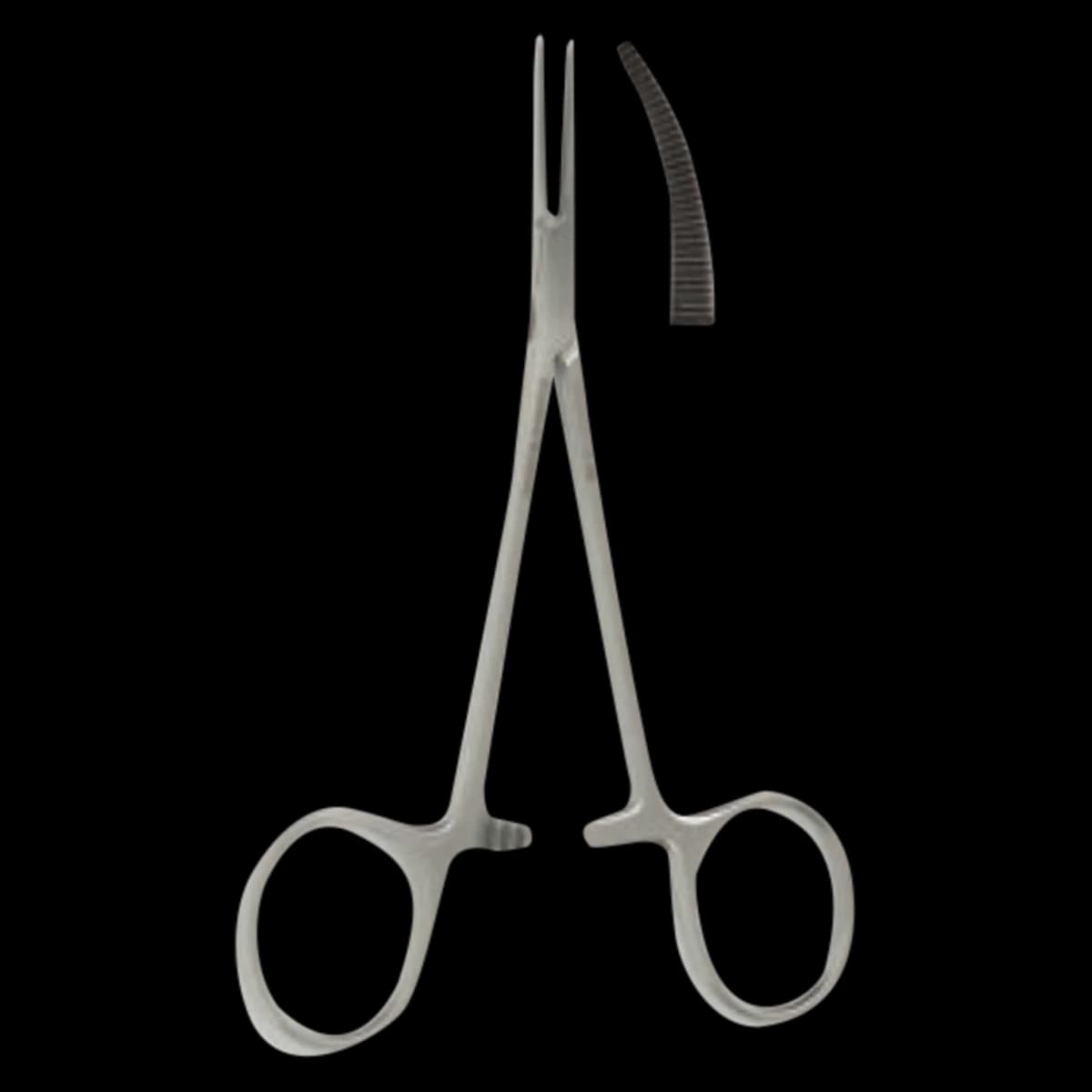 Derron Surgical Instruments Halsted Mosquito Hemostatic Forcep, Curved, 5" Stainless Steel, Each - Hemostat 181 - Image 1