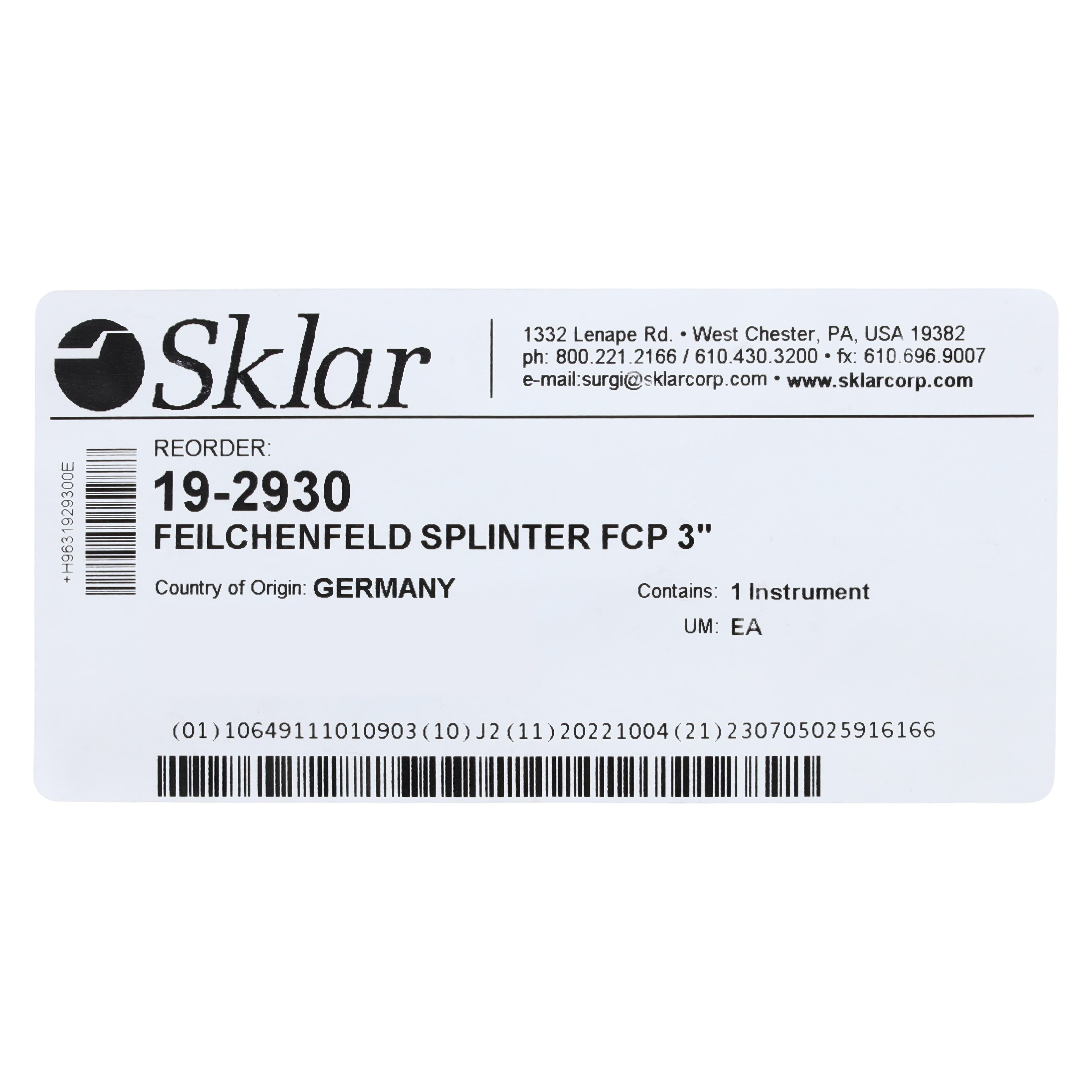 Sklar Feilchenfeld Splinter Forceps, 3" Stainless Steel, Autoclavable, Each thumbnail 5