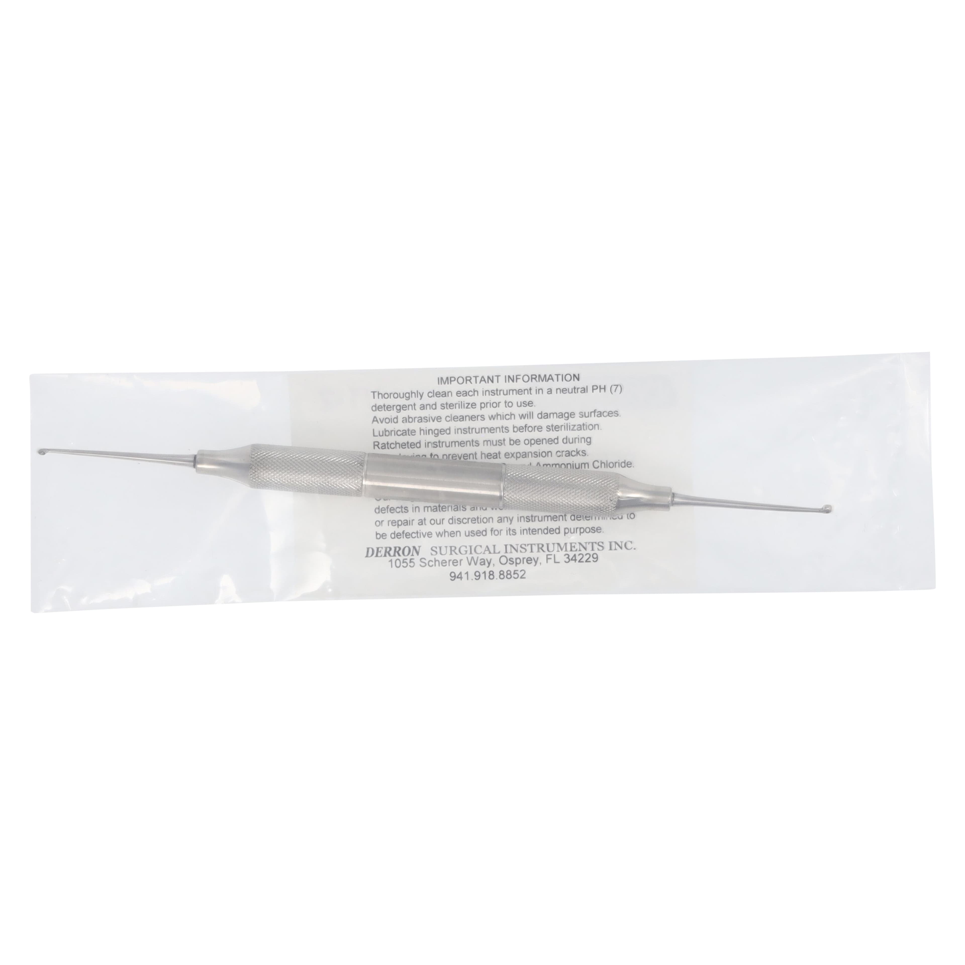 Derron Surgical Instruments Comfort Grip DE Podiatry Excavator DE Curette, 7" Stainless Steel, Each thumbnail 7