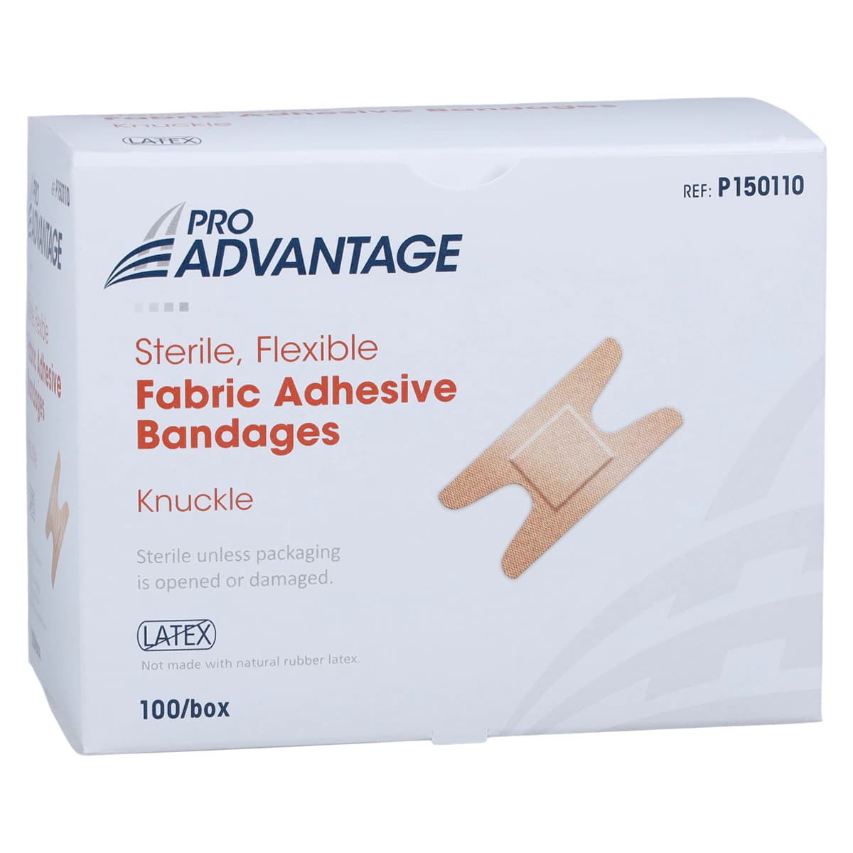 Pro-Advantage Adhesive Bandage, Fabric, Knuckle, 1.5" x 3", Tan, Non-Sterile, 100/Box thumbnail 2