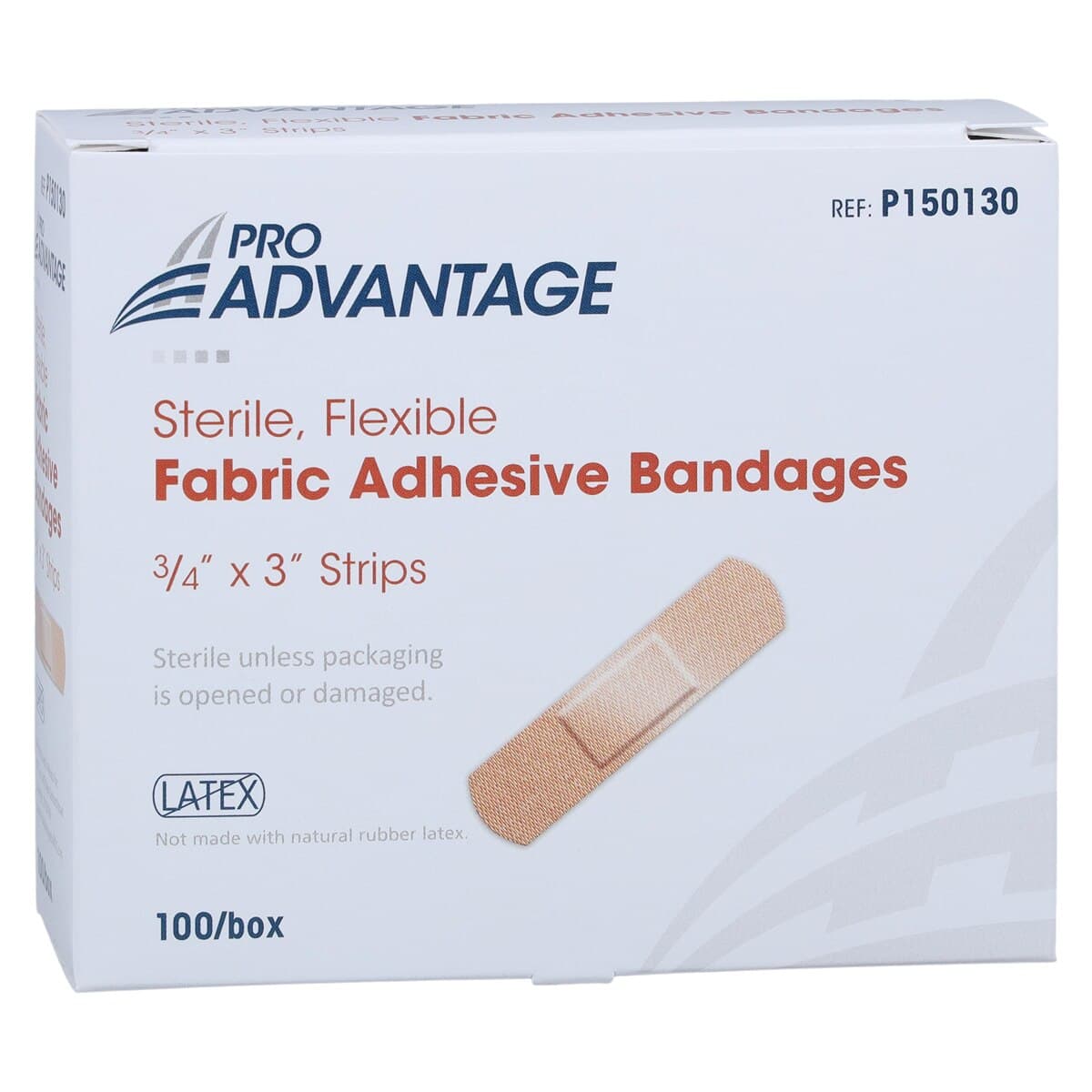 Pro-Advantage Adhesive Bandage, Fabric, 3/4" x 3", Tan, Non-Sterile, 100/Box thumbnail 2