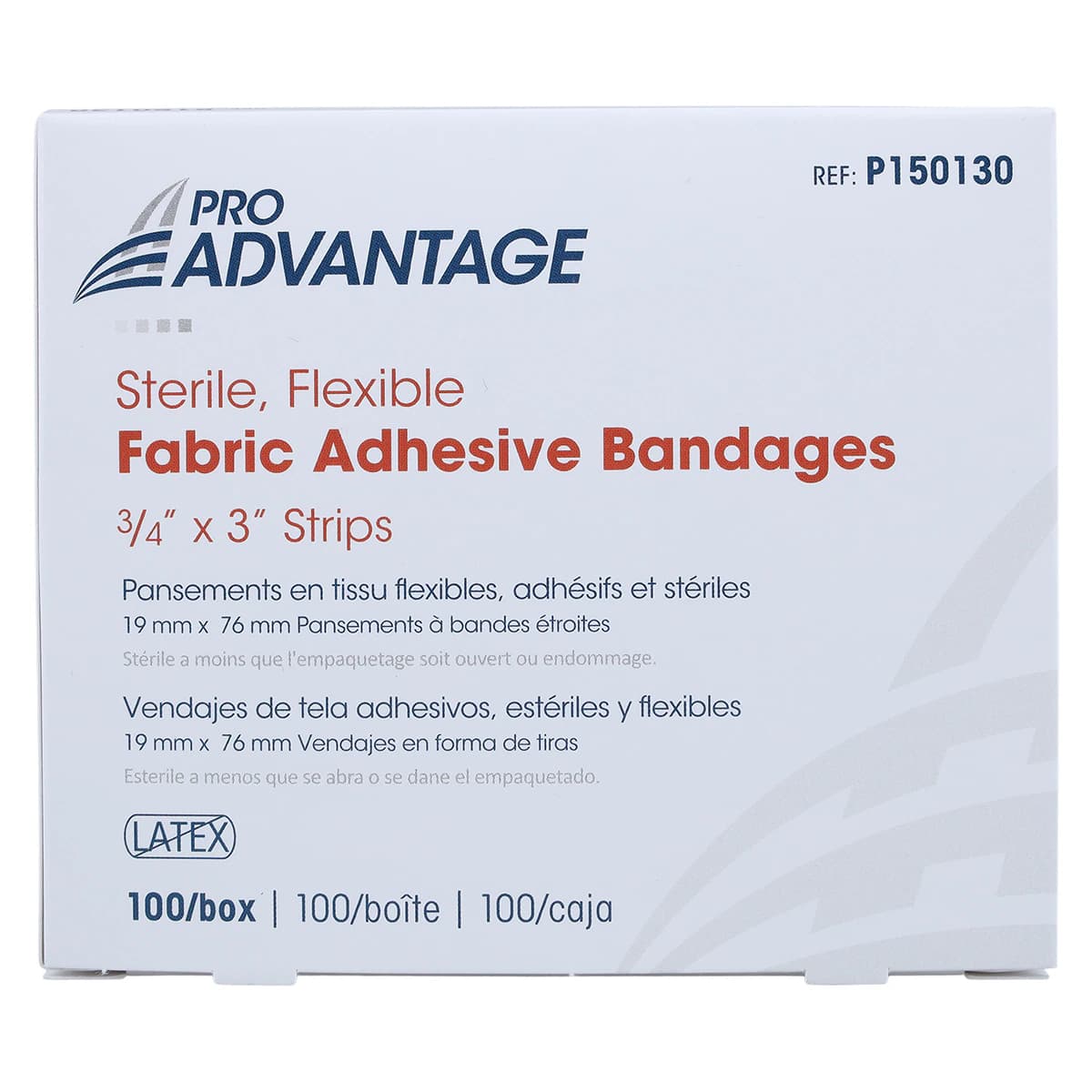 Pro-Advantage Adhesive Bandage, Fabric, 3/4" x 3", Tan, Non-Sterile, 100/Box thumbnail 5