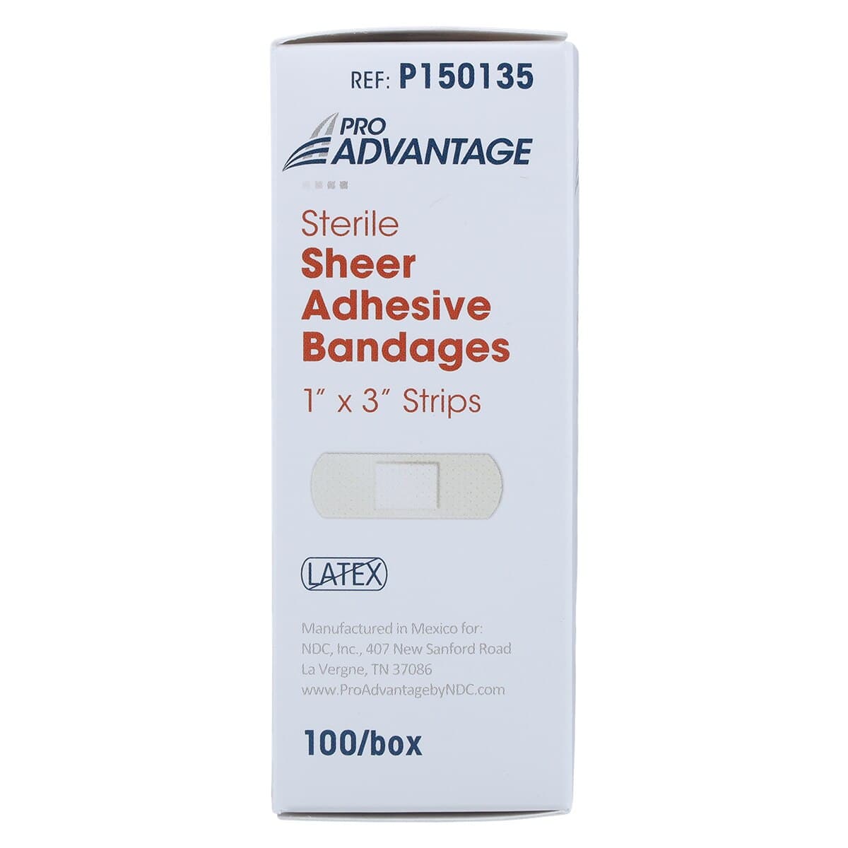 Pro-Advantage Adhesive Bandage Sheer Strip, 1" x 3", Tan, Sterile, 100/Box thumbnail 6
