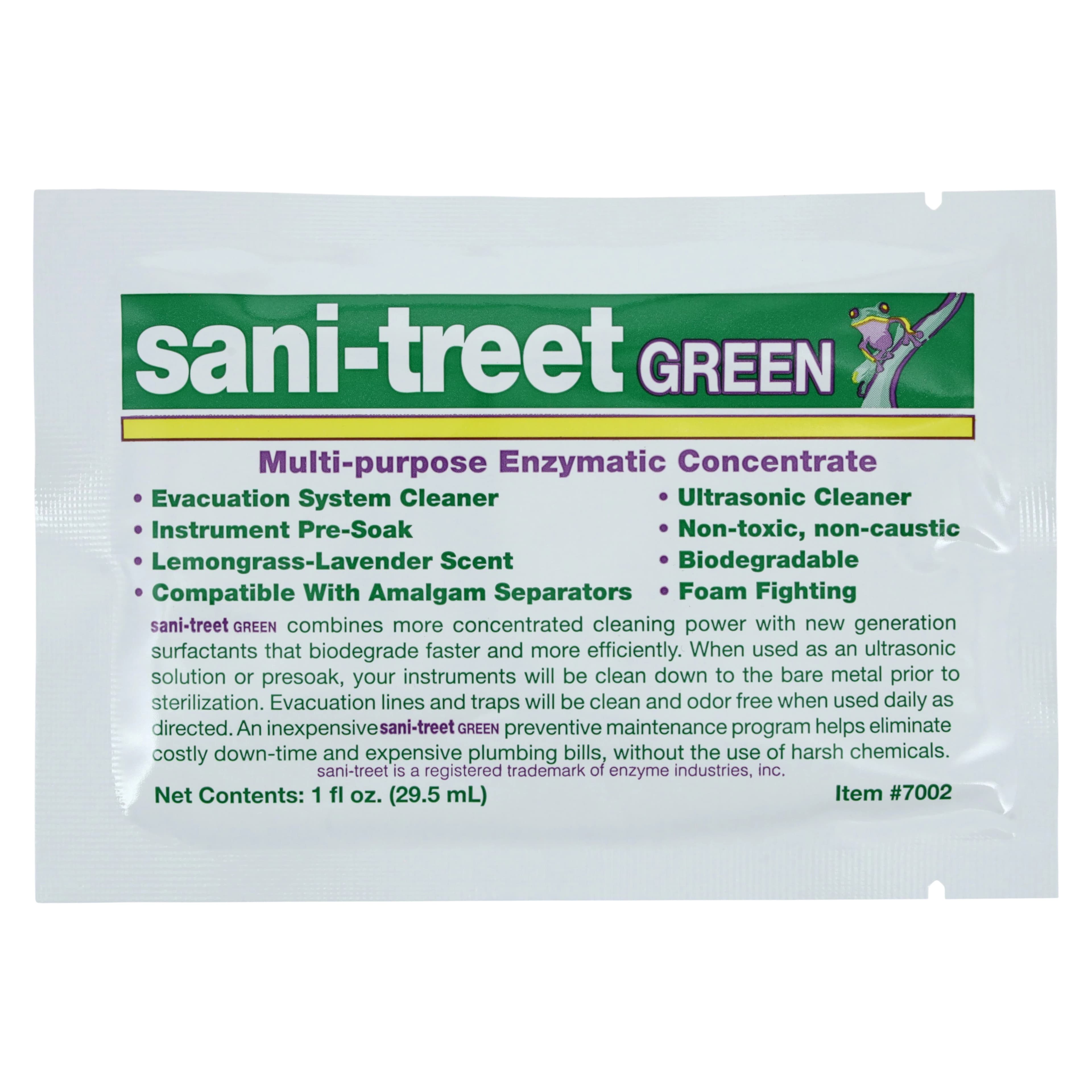 Sani-Treet Green Uni-Dose Enzymatic Cleaner, Biodegradable, Non-Foaming, 1 oz, 50/Box, 12 Boxes/Case thumbnail 2