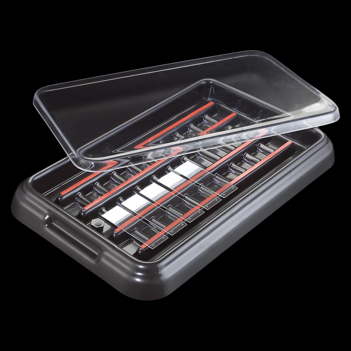 Simport Scientific StainTray Slide Staining Tray Lid, ABS Plastic, Rectangular, Black, for M920 Tray, 1/Case - Slide Staining Tray Lid 20 - Image 1