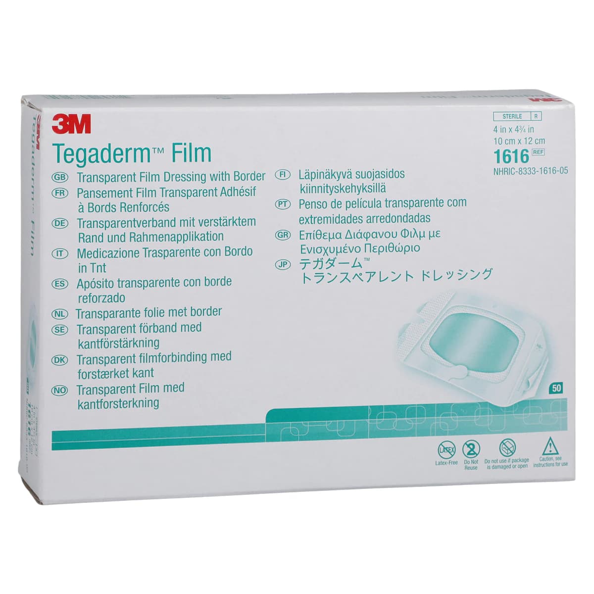 Tegaderm Transparent Dressing, Film IV/Frame Style, 4x4-3/4", Sterile, Large, Latex-Free - Tegaderm Transparent Dressing - Image 1