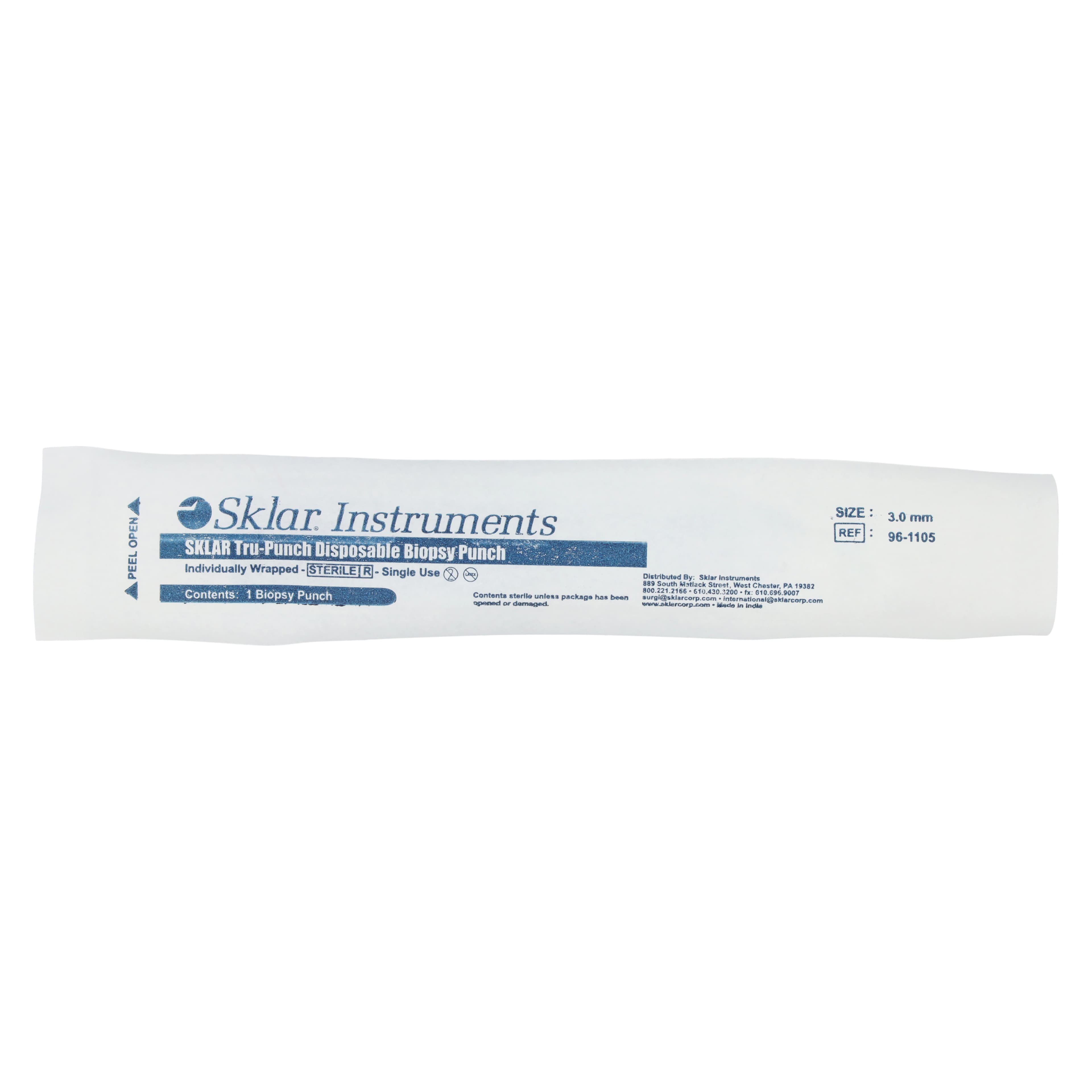 Sklar Tru-Punch Keyes Biopsy Punch, 3mm, Stainless Steel, Sterile, Disposable thumbnail 2