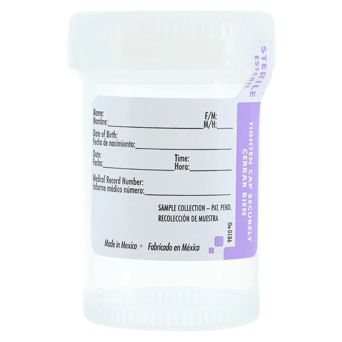 Globe Scientific Tite-Rite Urine Specimen Container, 120mL, Polypropylene, with Temperature Strip, ID Label with Tab Seal, Graduated, Attached Screw Cap, Clear/Natural, 300/Case - Urine Container &ScrewCap,Temp - Image 1