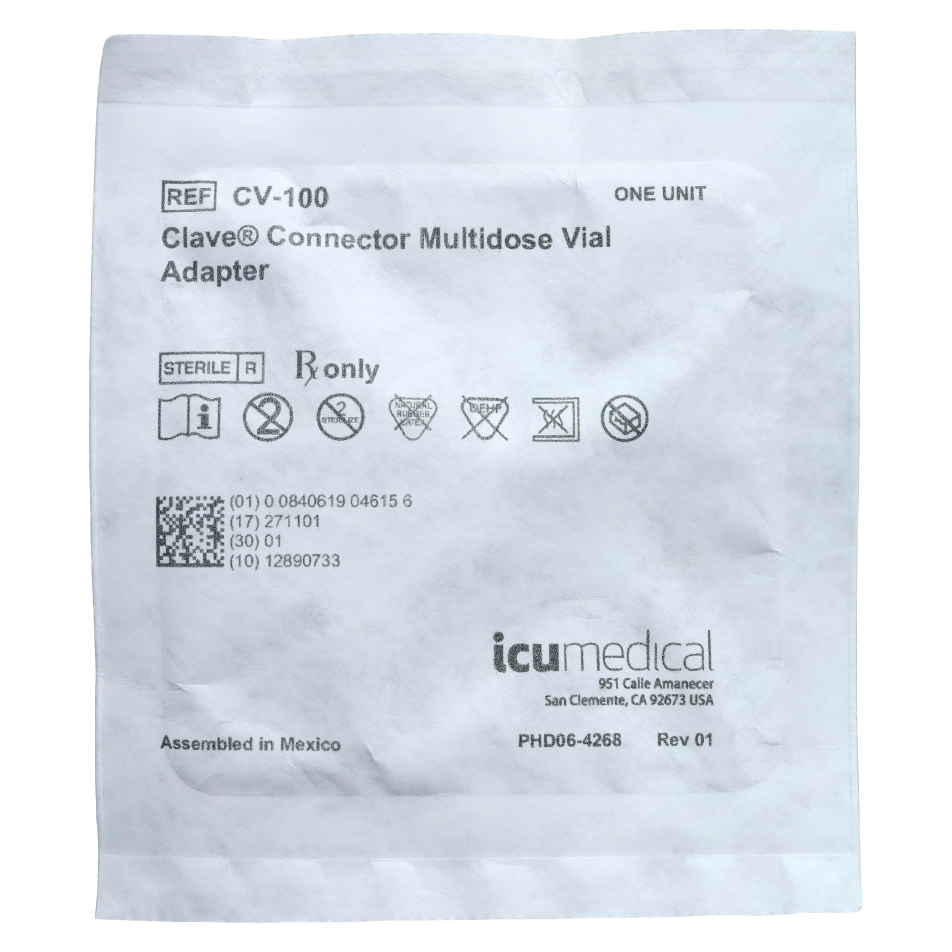 ICU Medical Clave Connector Vial Adapter, Needleless, Multi-Dose, 50/Case - Clave Connector Vial Adapter - Image 1