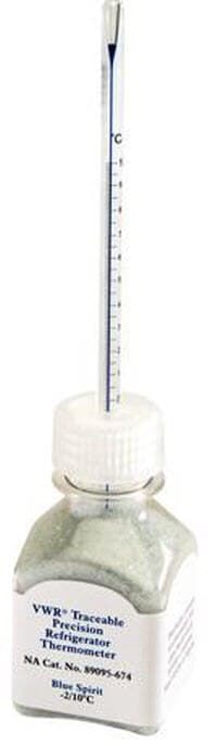 VWR Laboratory Thermometer, -5 to 15°C, 30mL, Each - Thermometer Refrigerator - Image 1
