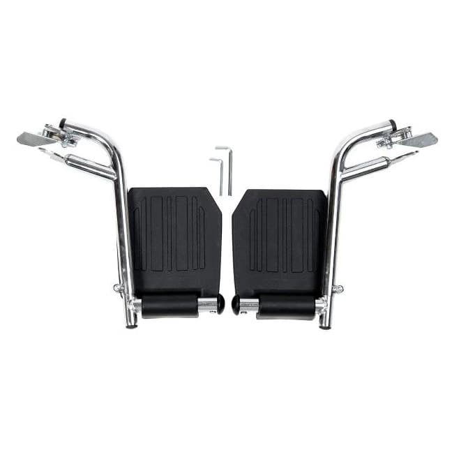 Medline Swing-Away Footrest for Excel 2000 Wheelchair, Black, Pair - Footrest Swing Away Black - Image 1