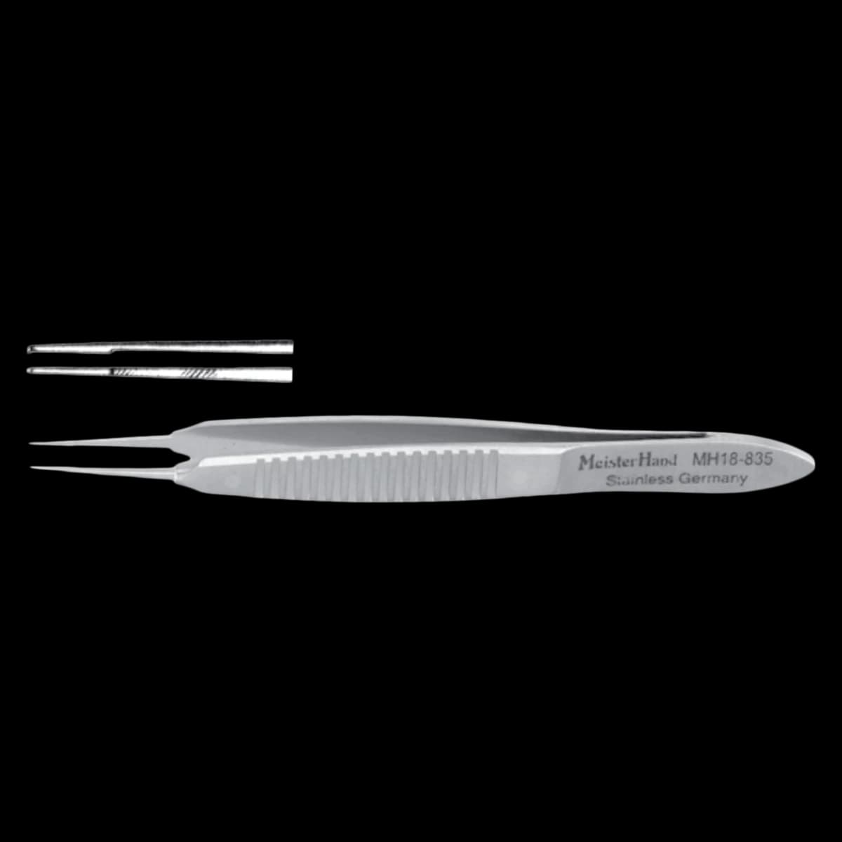 Meister-Hand Bonn Suture Forceps, Straight, 0.12mm Tip, 2-3/4" (7cm), Stainless Steel, Autoclavable - Forcep MH Bonn 0.12mm Tip - Image 1