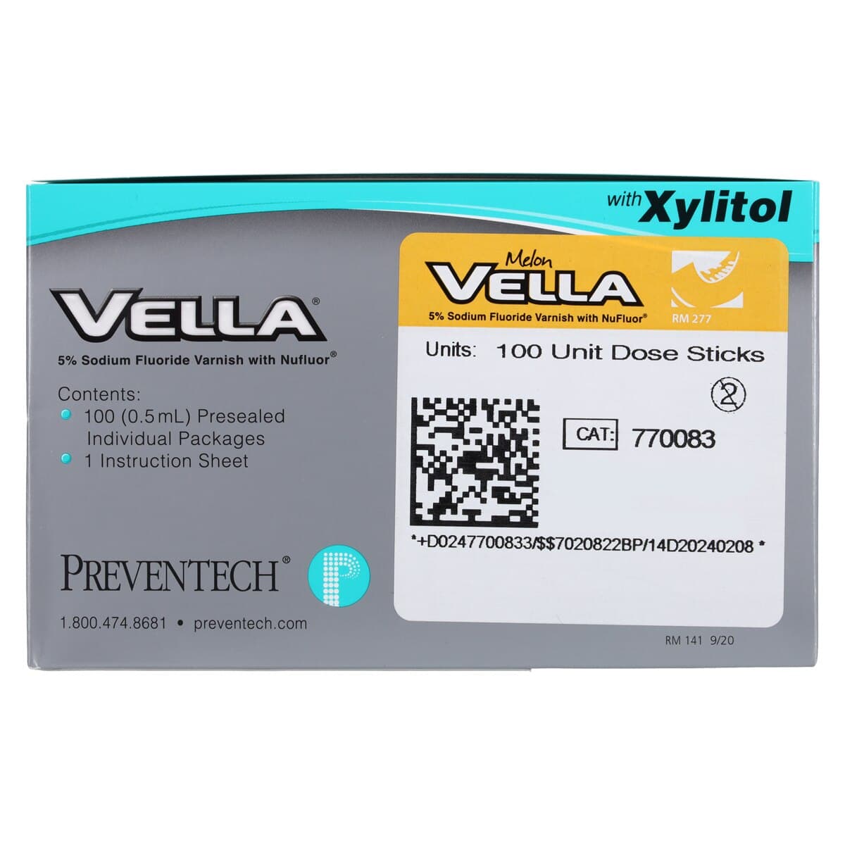 Vella 5% Sodium Fluoride Varnish with Xylitol, Melon Flavor, Clear Formula, 0.5 mL Unit Dose, 100/Box thumbnail 4