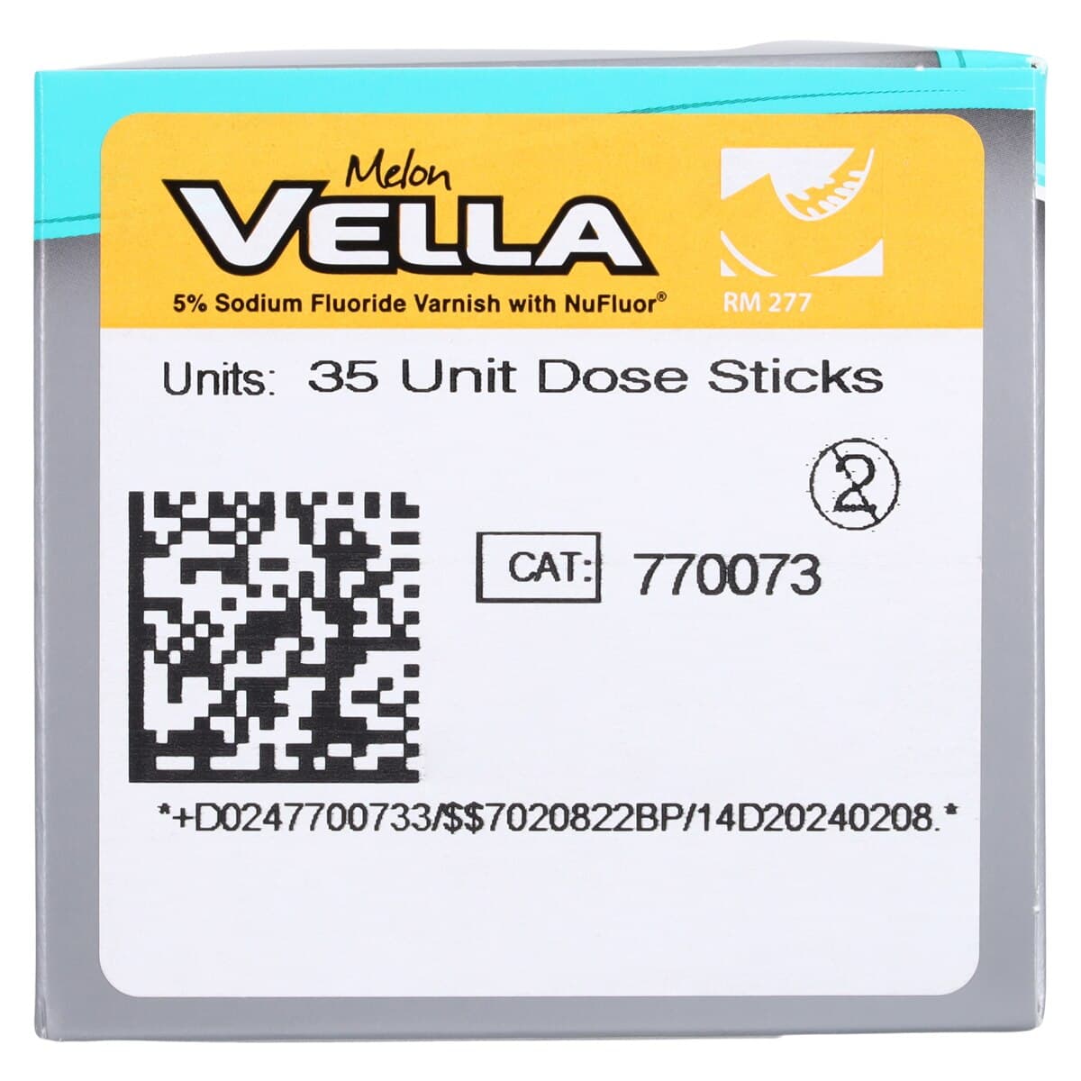 Vella 5% Sodium Fluoride Varnish with Xylitol, Melon Flavor, Clear Formula, Unit Dose 0.5 mL, 35/Box thumbnail 3