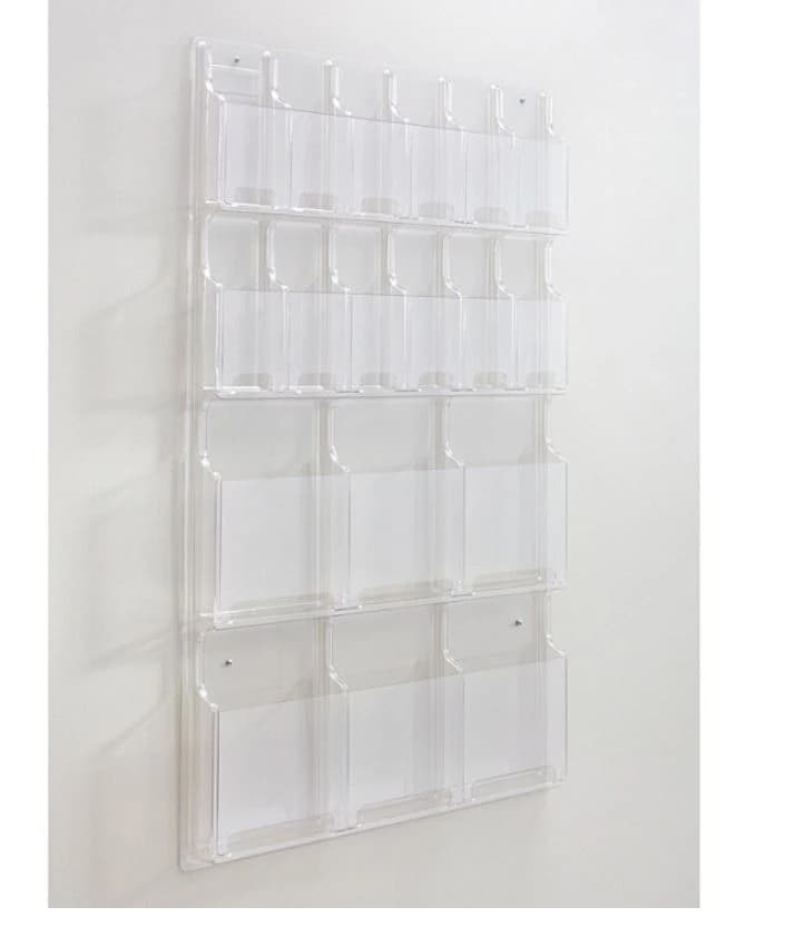 Rack Literature Magazine, Clear Combo, 6 Magazine/12 Pamphlet Pockets, Each - Rack Literature Magazine - Image 1