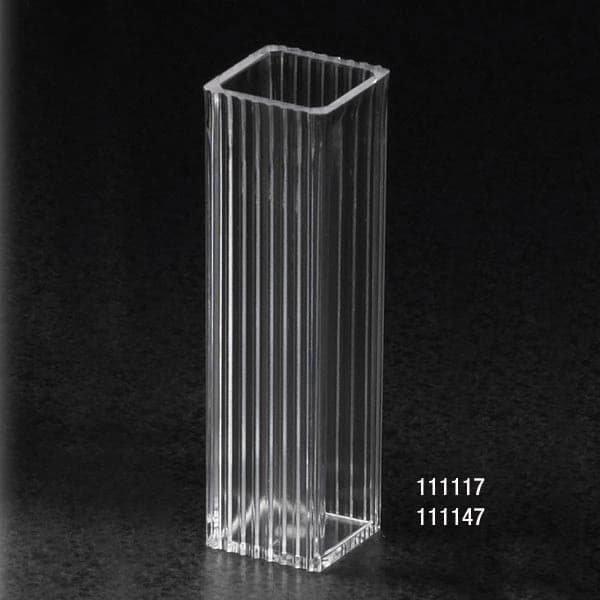 Globe Scientific Spectrophotometer Cuvette, 10mm Path Length, 2 Clear Sides, Square, 4.5mL, Polystyrene, 500/Case - Cuvette Spectophotometer - Image 1