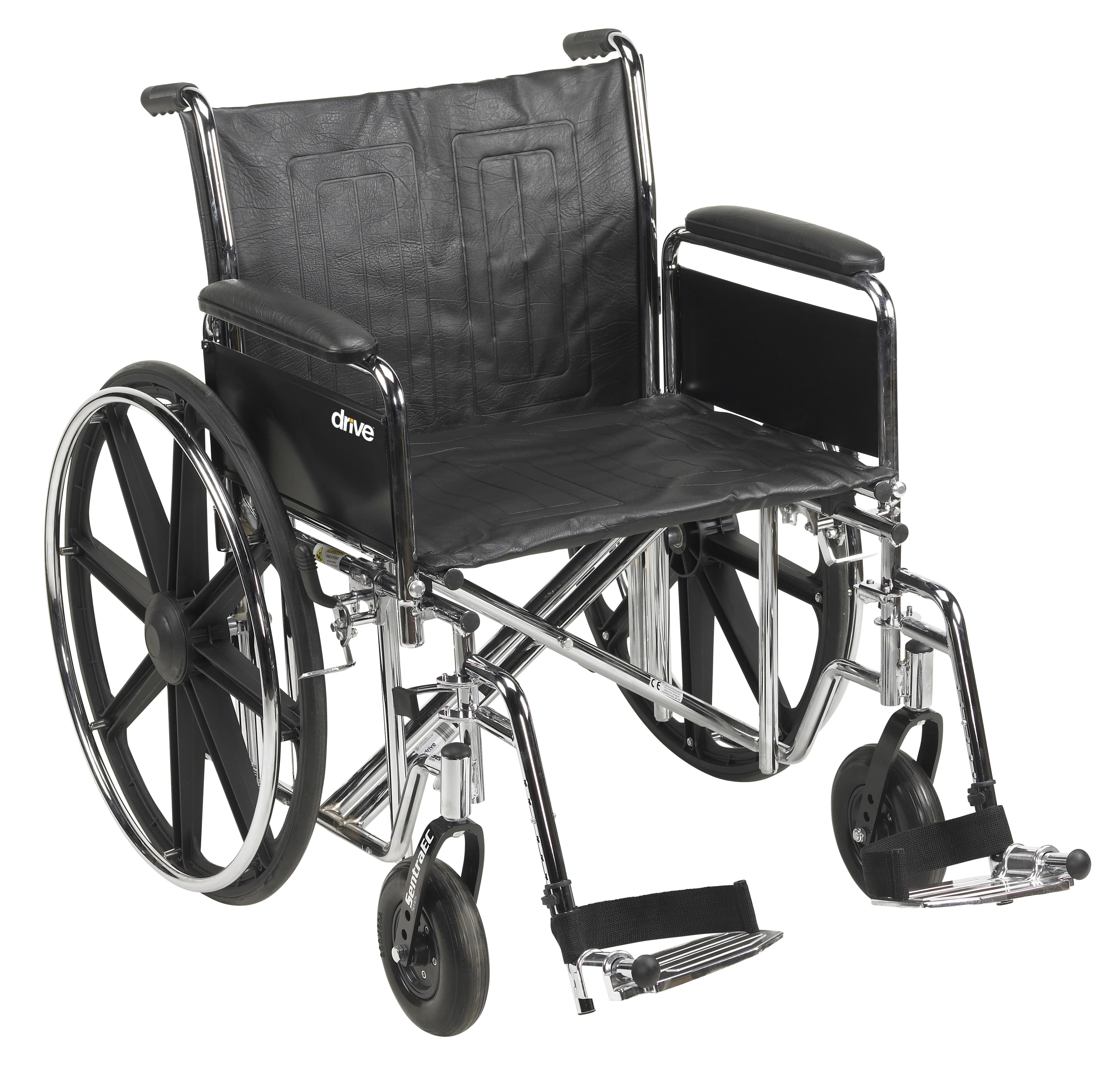 Drive Medical Designs Sentra EC Transport Wheelchair, 22" Seat, 450 lb Capacity, Removable Arms - Wheelchair 22" 450lb Remv Arm - Image 1