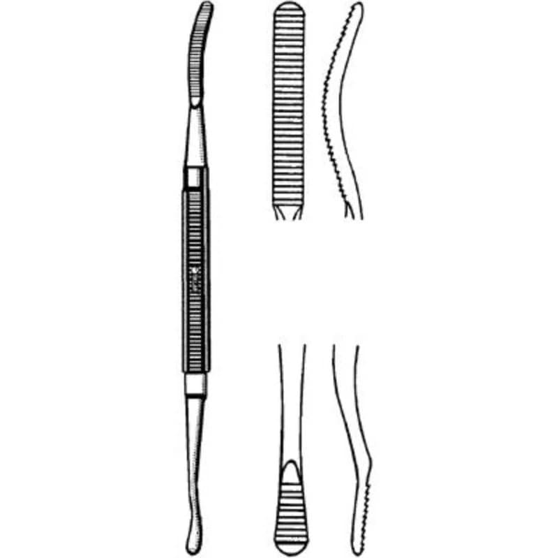 Sklar Instruments Bone Rasp #10, Curved & Flat End, 7" Stainless Steel - Bone Rasp #10 Curve & Flat End - Image 1