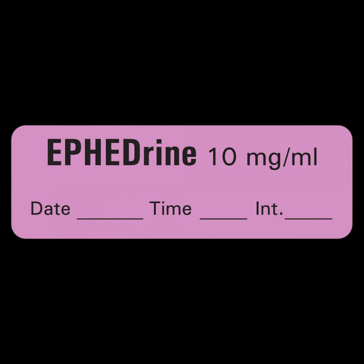 Anesthesia Label DTI Ephedrine 10mg/mL Violet 1-1/2x1/2" 600/Rl - Labels Ephedrine Violet - Image 1