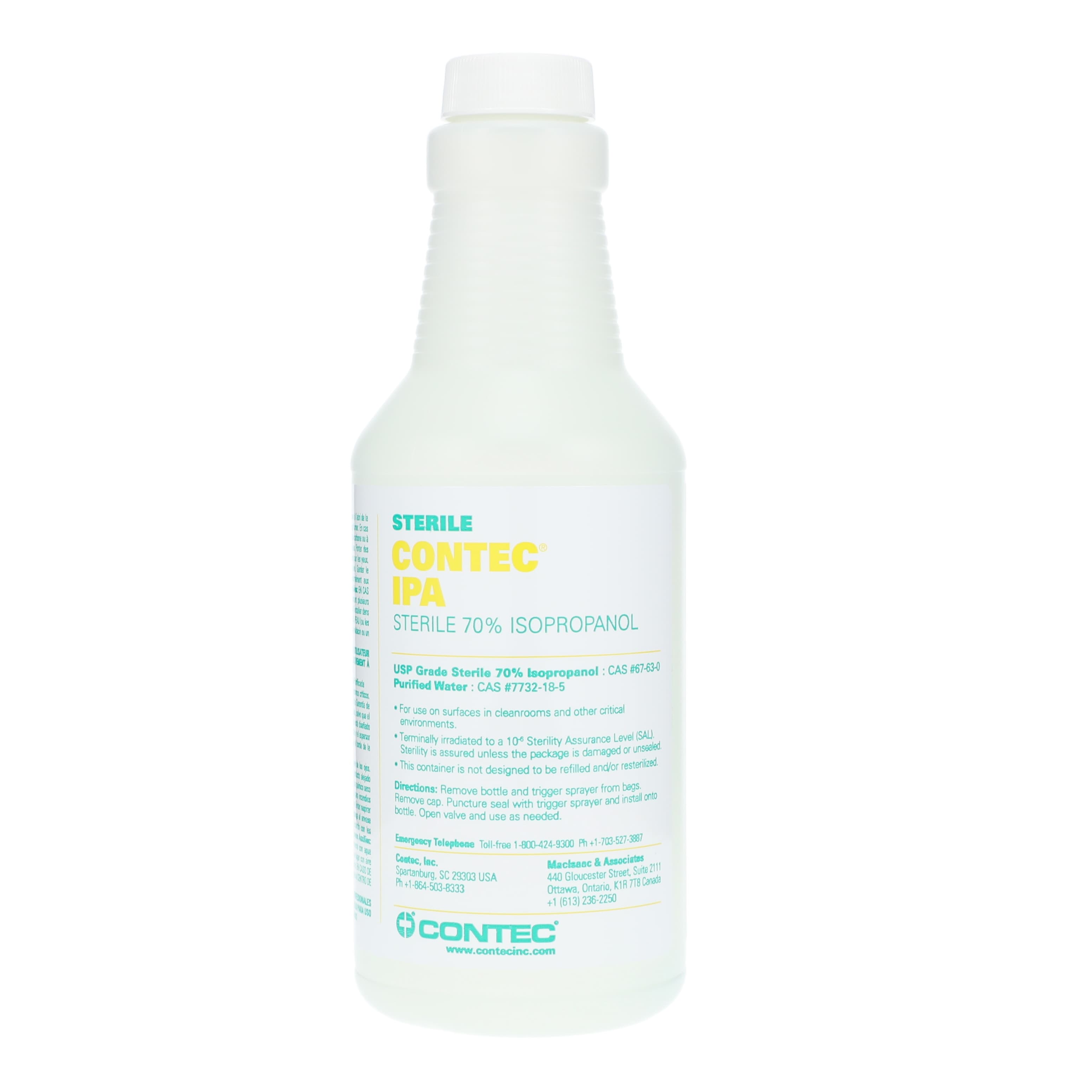 Contec Isopropanol 70% w/Spray, 16 oz Spray Bottle, 12/Case - Contec Isopropanol 70% w/Spray - Image 1