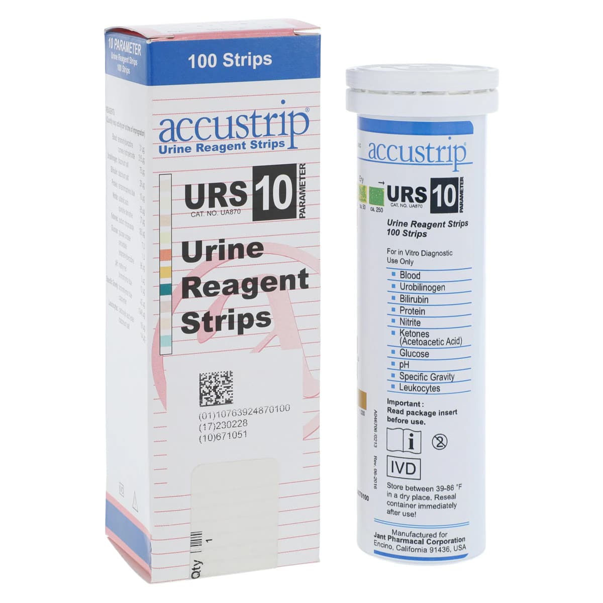 Accustrip URS10 Urinalysis Test Strips, CLIA Waived, 100/Box thumbnail 2
