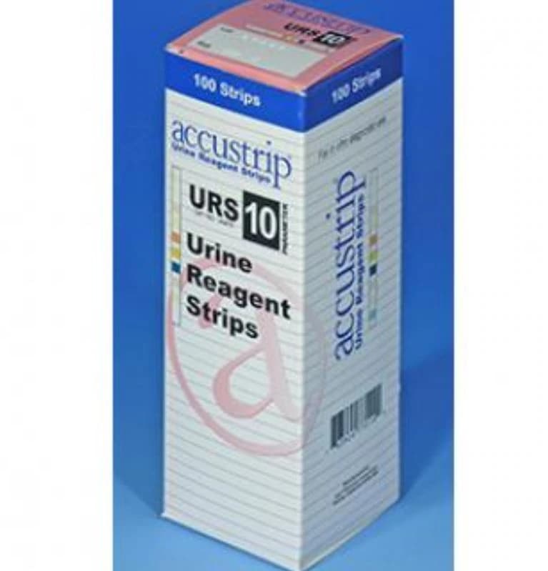 Accustrip URS10 Urinalysis Test Strips, CLIA Waived, 100/Box - Accustrip URS10 Test - Image 1