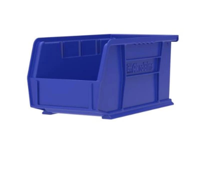 Akro-Mils AkroBins Storage Bin, Blue Polymer, Label Holder, 10-7/8" x 5-1/2" x 5" - Storage Bin 10-7/8x5.5x5 - Image 1