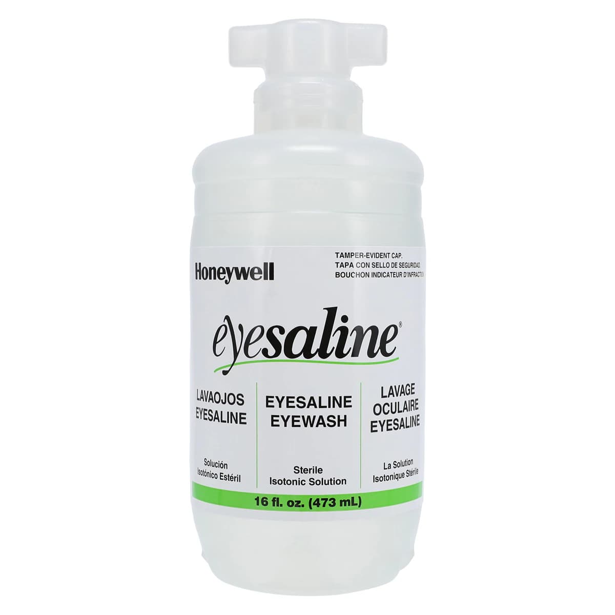 Honeywell Eyesaline Solution Sterile Emergency Eyewash, 16 oz Bottle, 12/Case - Eyesaline Solution Sterile - Image 1