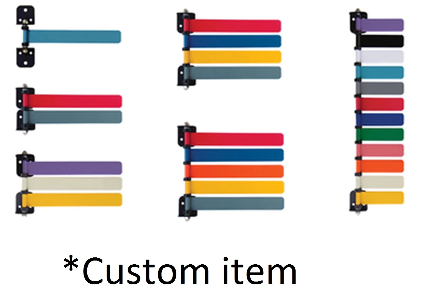 Omnimed Exam 6-Flag 4" Wall Mount System, Red/Blue/Orange/Yellow/White/Green, Powder Coated Aluminum, 01KT0J01ZMFYXAT3SWYXPSZTN8 - Exam 6-Flag 4" Red,Blue,Orang, - Image 1