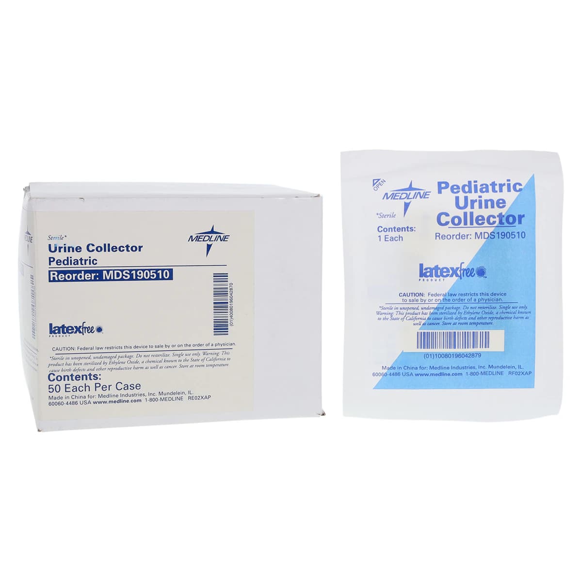 Medline Urine Collector, Infant, Sterile, 5 oz, 50/Box - Urine Collector Infant ST LF - Image 1